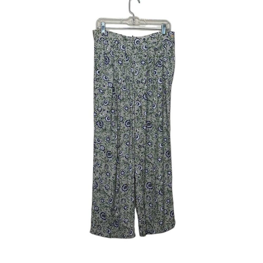 Part Two green paisley print pleated pants size 8